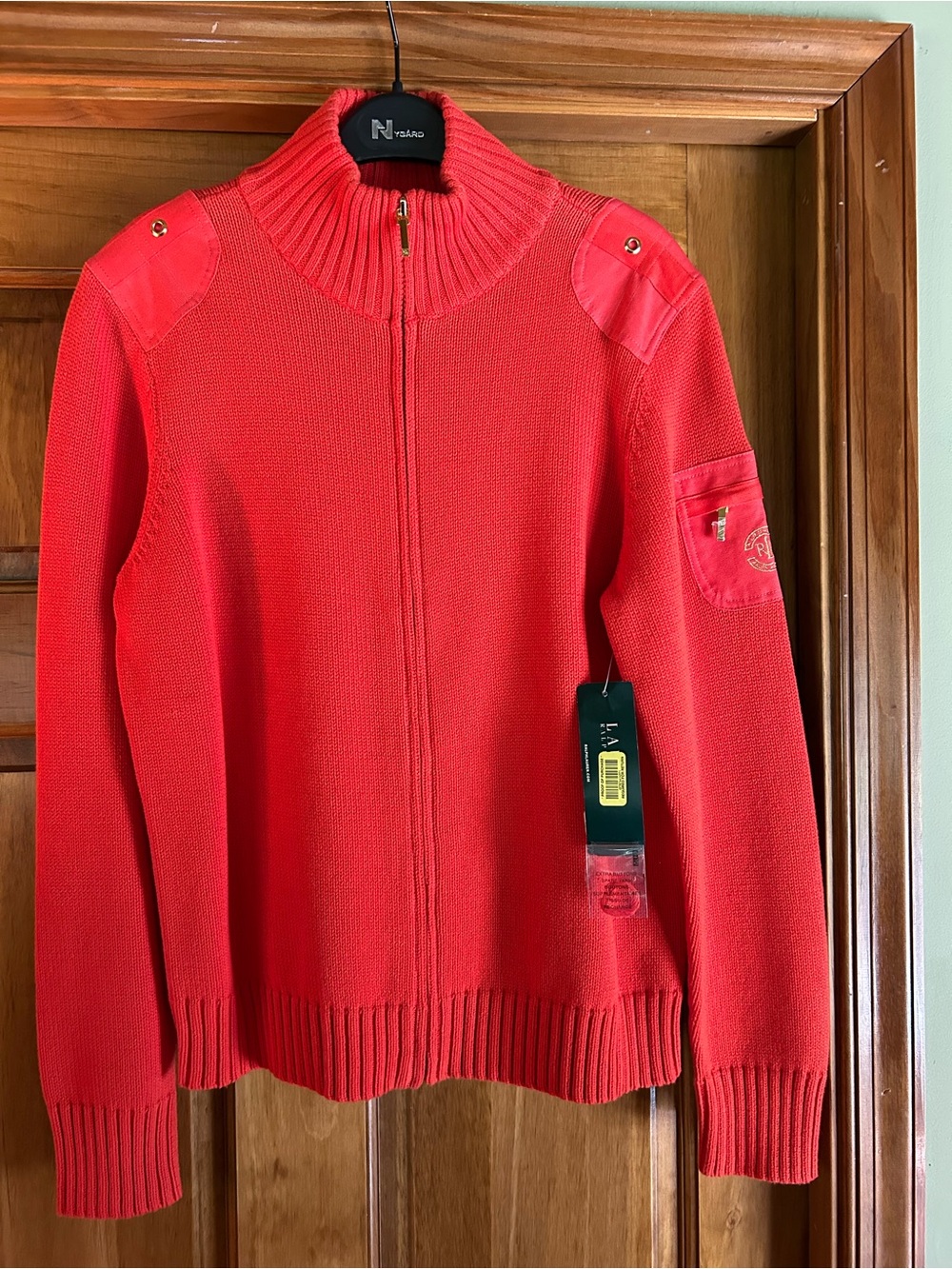 Lauren Ralph Lauren Papaya Knit Full-Zip Sweater